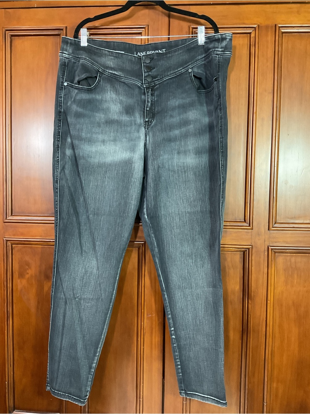 Lane Bryant Plus Size 22 Womens Charcoal Gray Jeans 39”x29” Euc As Pictured High